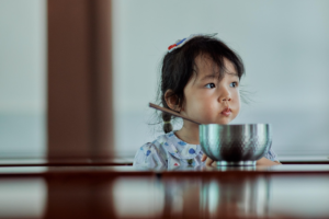 Girl, Eating, Asian kid